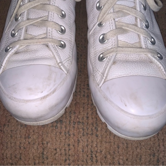 Converse White Leather Lug Platform Sneakers - Picture 9 of 12